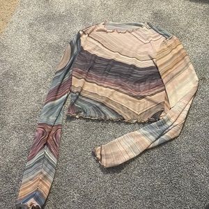 Sheer long sleeve going out top